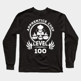 Level 100 Apprentice Chef Funny Cook Gift Long Sleeve T-Shirt